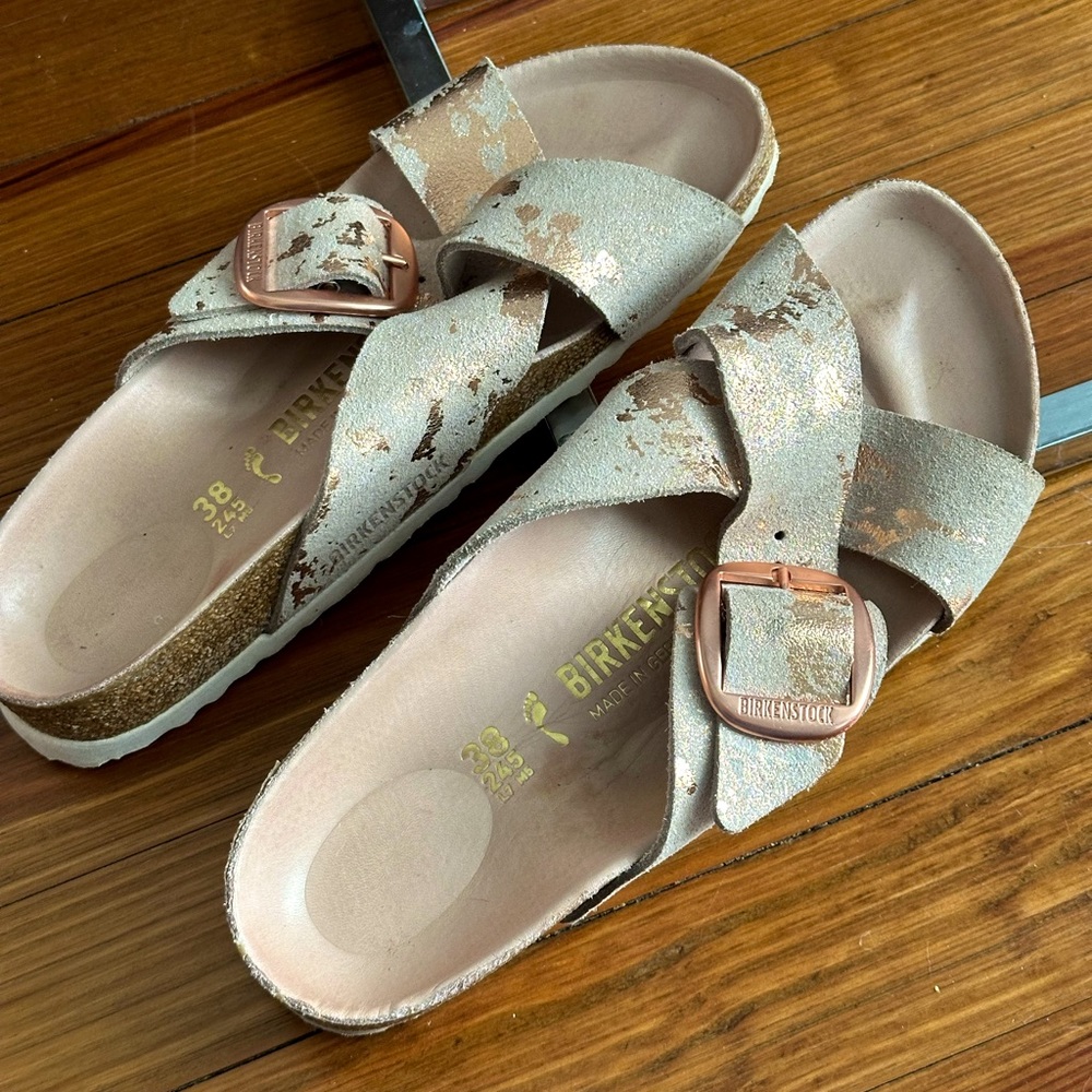 Rose Gold Cow Print Women’s Birkenstock